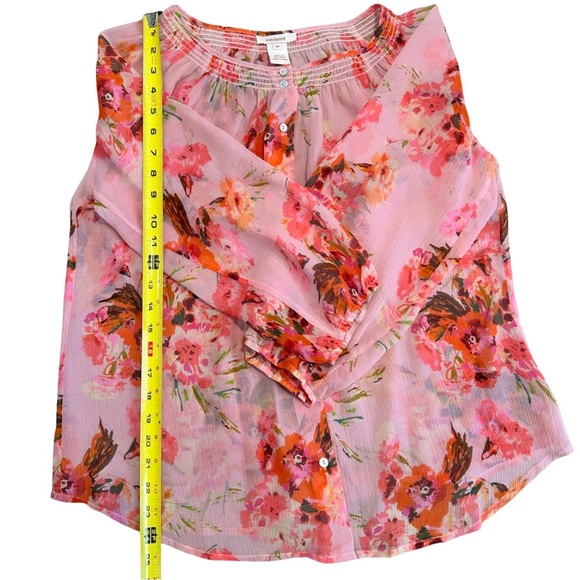 Sundance Sheer Silk Pink Floral Top SZ Medium Lightweight Cottagecore GUC - Picture 6 of 7